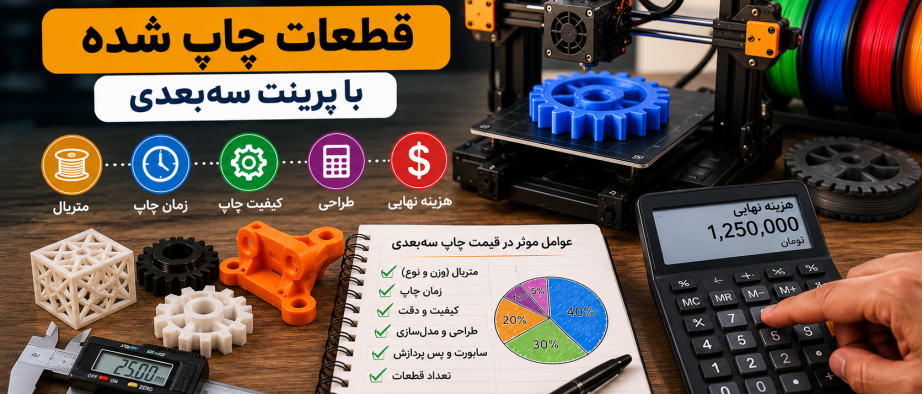 قیمت قطعات چاپ شده با پرینت سه‌بعدی چگونه محاسبه می‌شود؟ + راهنمای کامل هزینه چاپ سه‌بعدی