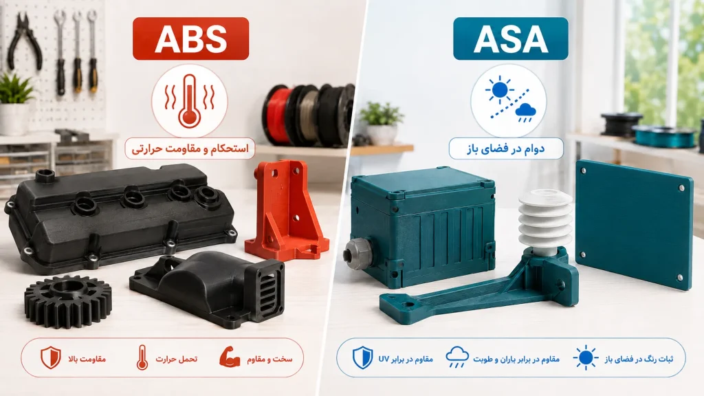 مقایسه فیلامنت abs و asa