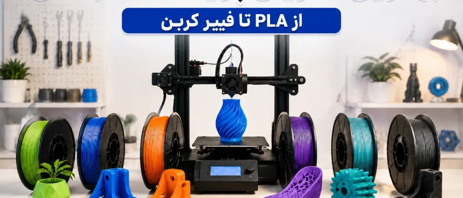 بهترین متریال پرینت سه‌بعدی؛ مقایسه PLA تا فیبر کربن